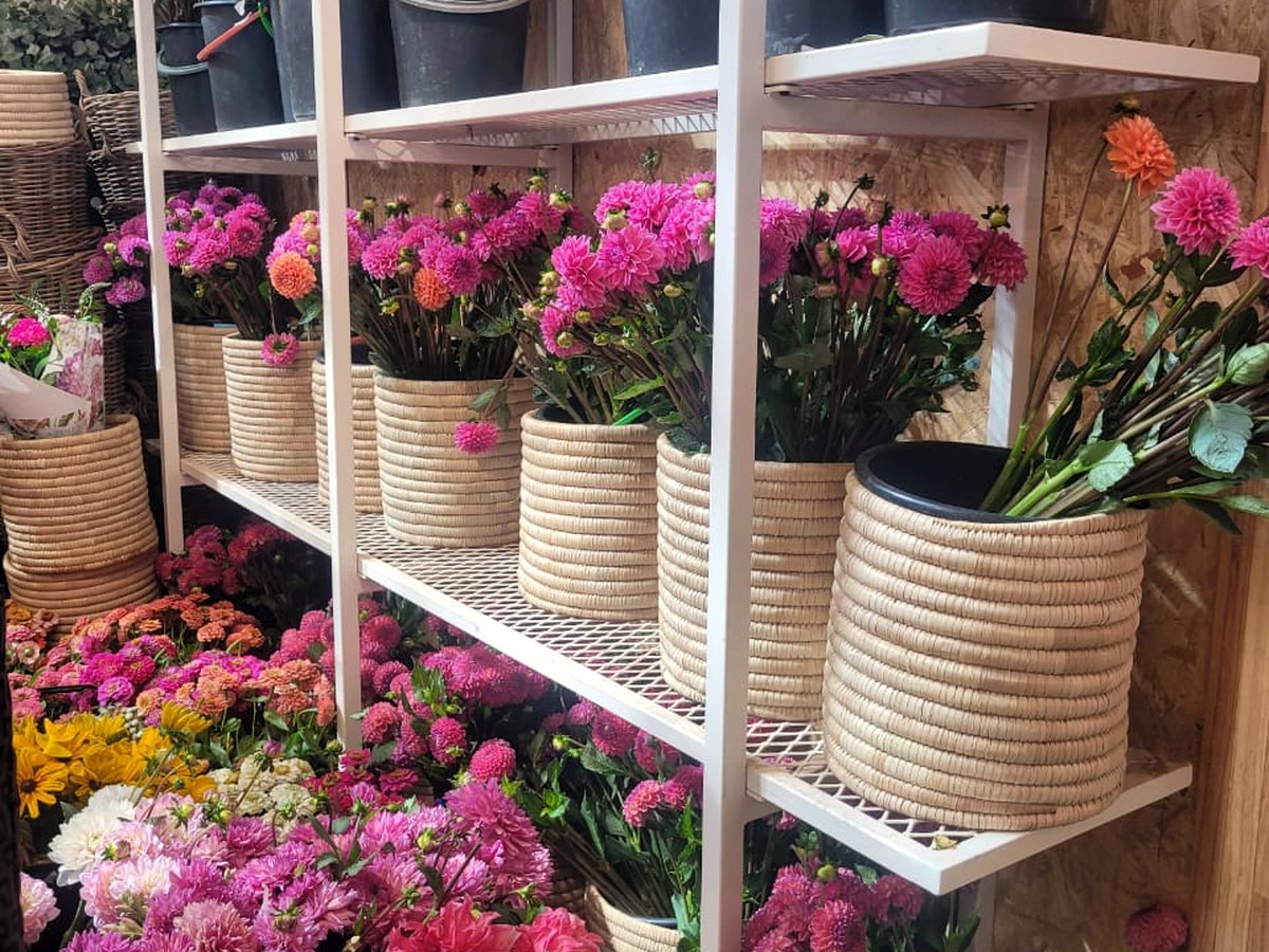 Flower stall at Oranjezicht City Farm Market