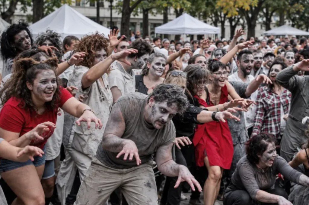 Costumed zombies at a zombie walk